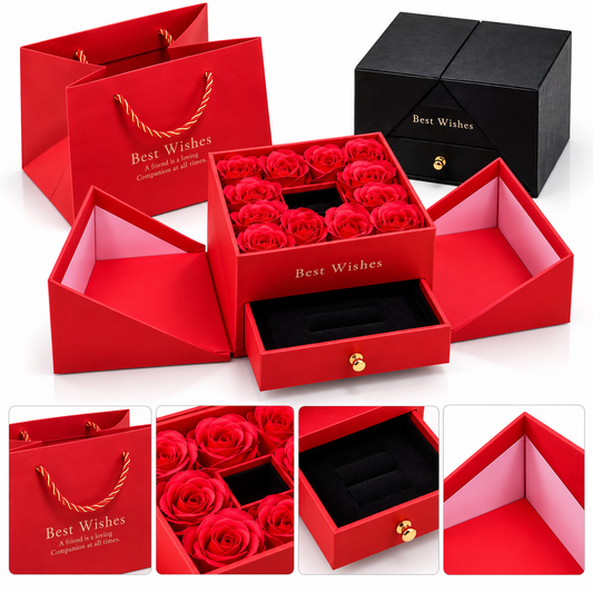Luxury Flower Gift Box with Jewelry Drawer #JW4495