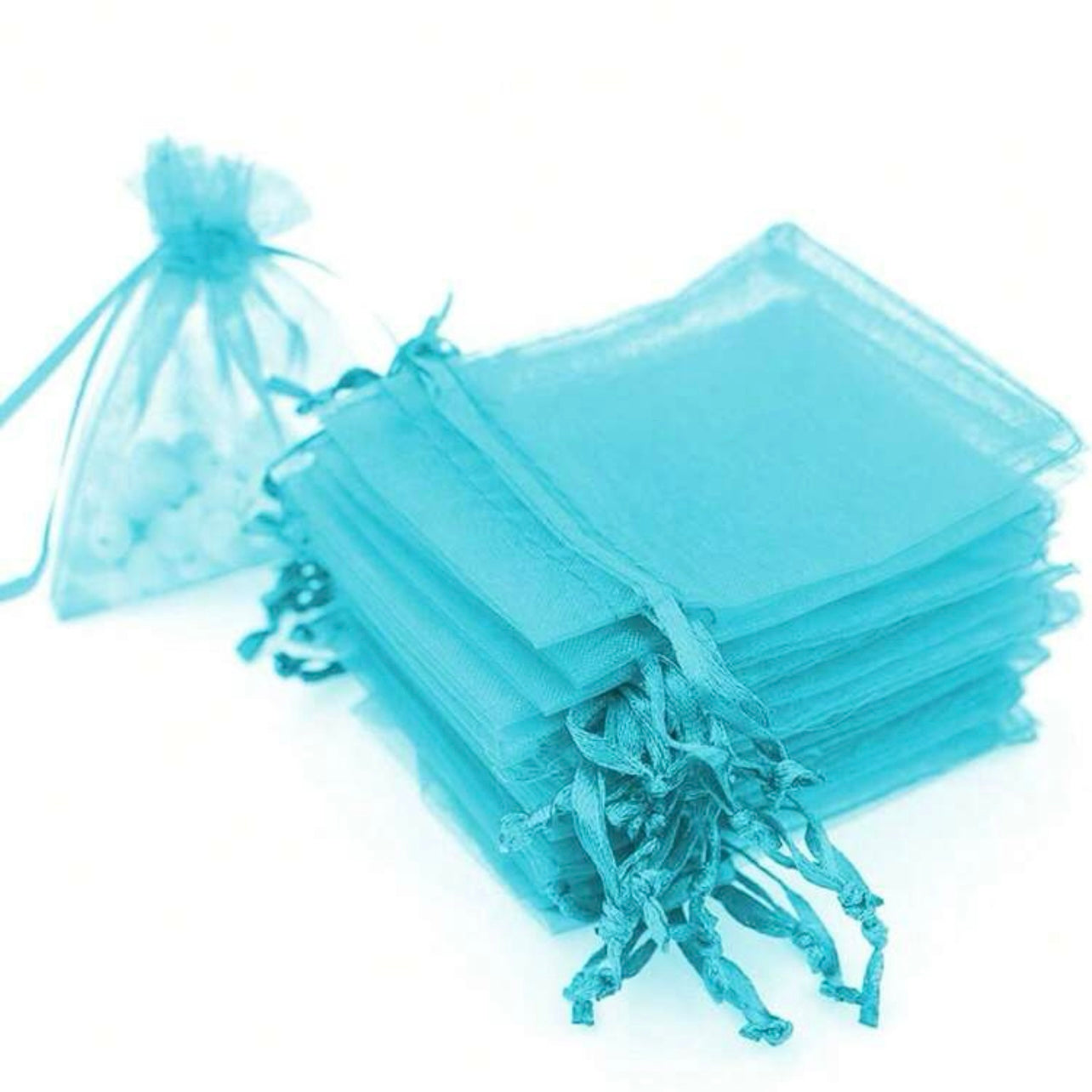 Blue Organza Bag x12pcs