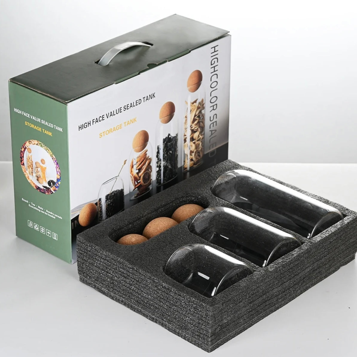 Glass Storage Jars With Crok Lid Ball 3 pack Set #GJ1200