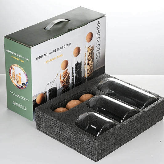 Glass Storage Jars With Crok Lid Ball 3 pack Set #GJ1200