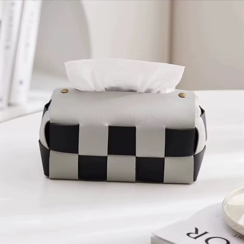Checkered Tissue Box Cover  #CV3983