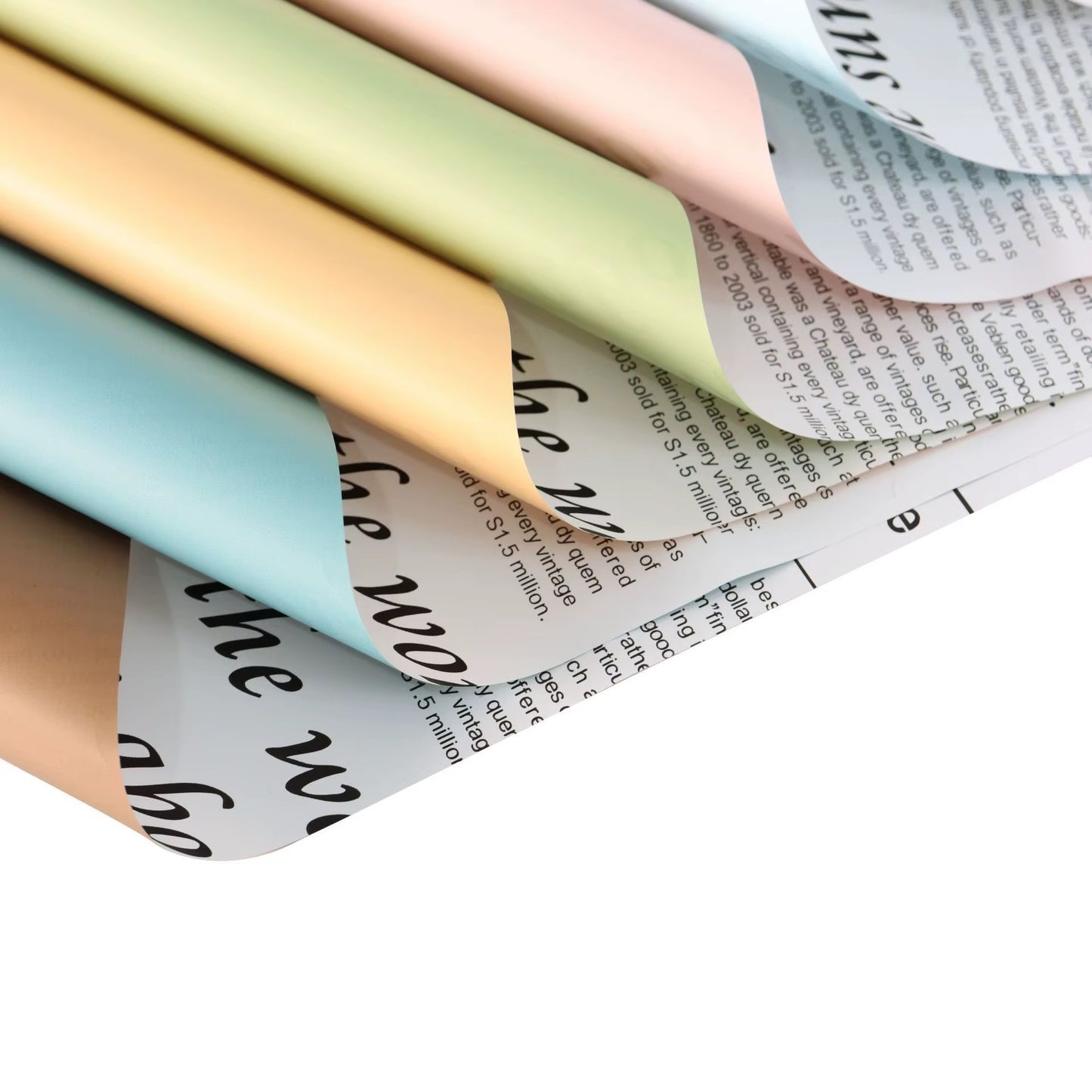 60x57cm Newspaper Print Wrapping Paper #WP4079
