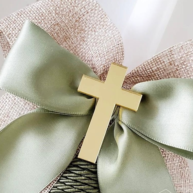 X5pcs/3cm Acrylic Gold Cross #PC1949