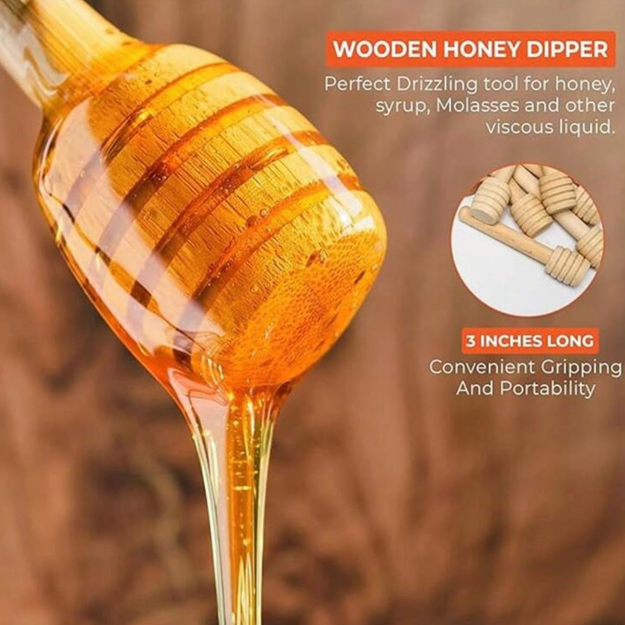X12pcs Wooding Honey Spoon #HS1996