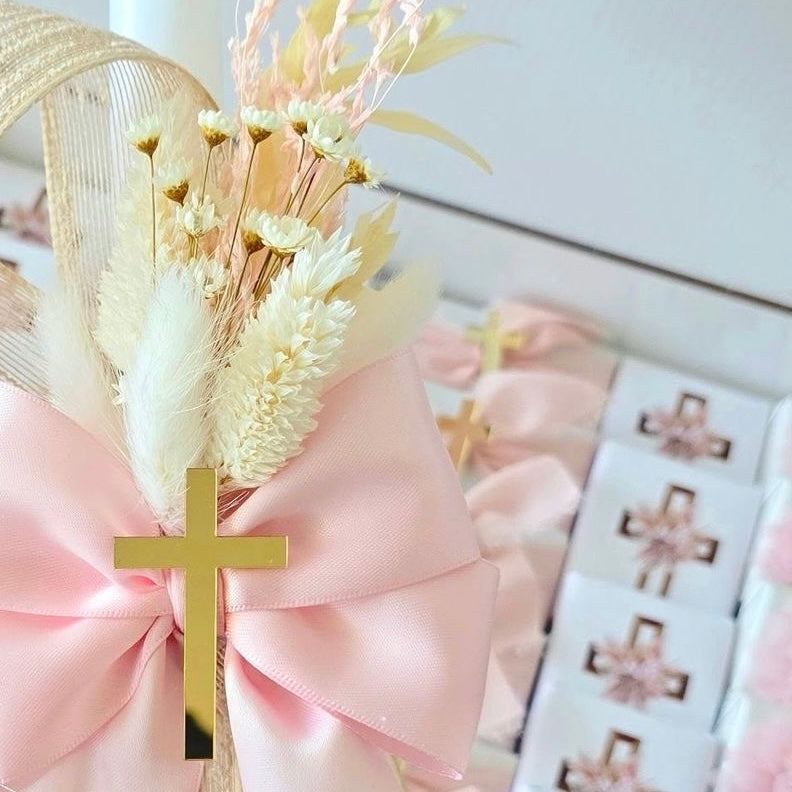 X5pcs/3cm Acrylic Gold Cross #PC1949