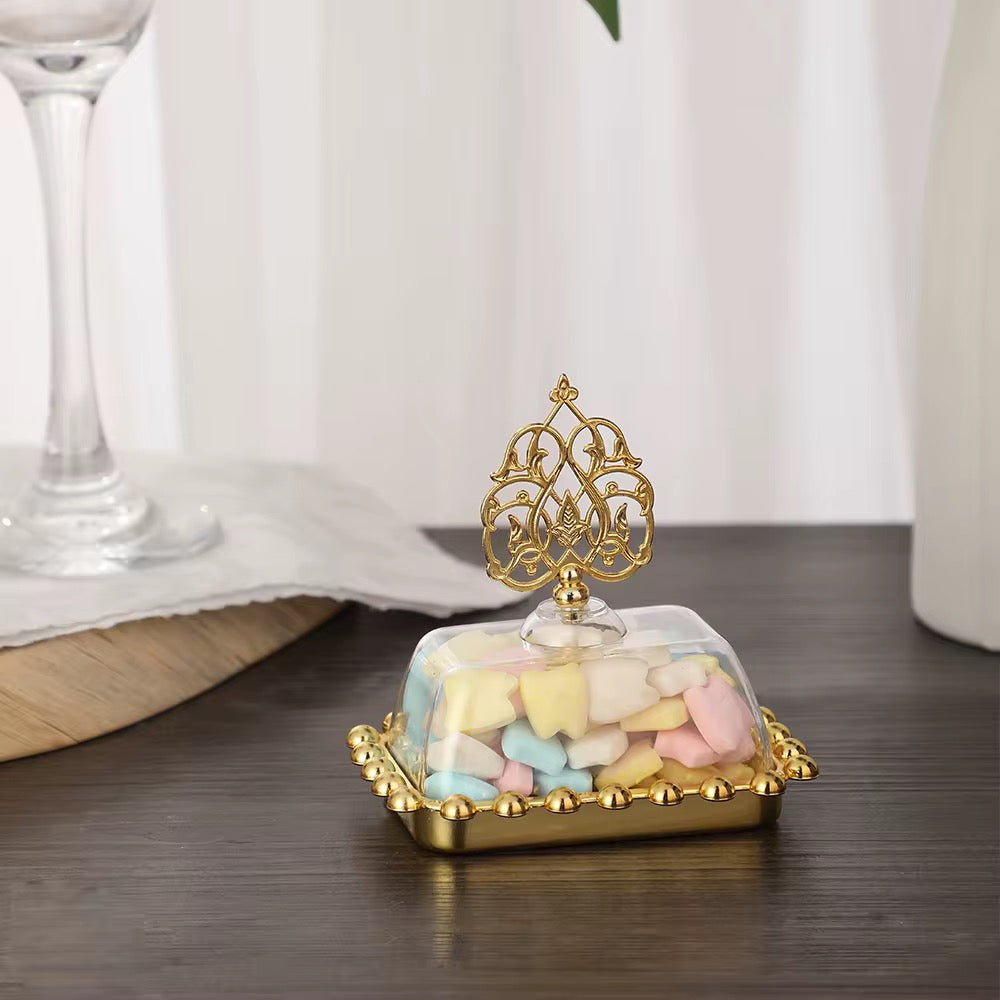 Luxury Acrylic Chocolate & Favor Tray – Gold Design #AB3194