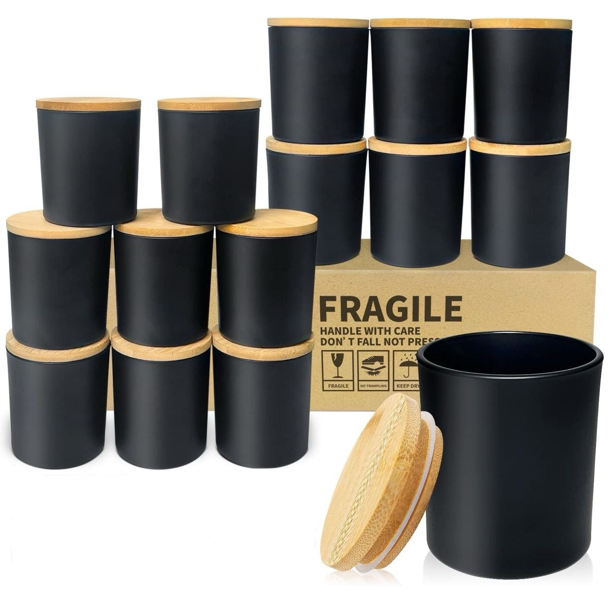 8oz Black Jar With Lid #GJ1154