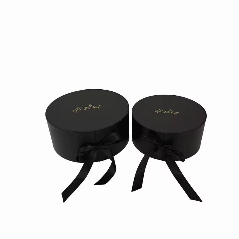 Round Flower Gift Box with Ribbon Luxury Hat Box Style #GB2614
