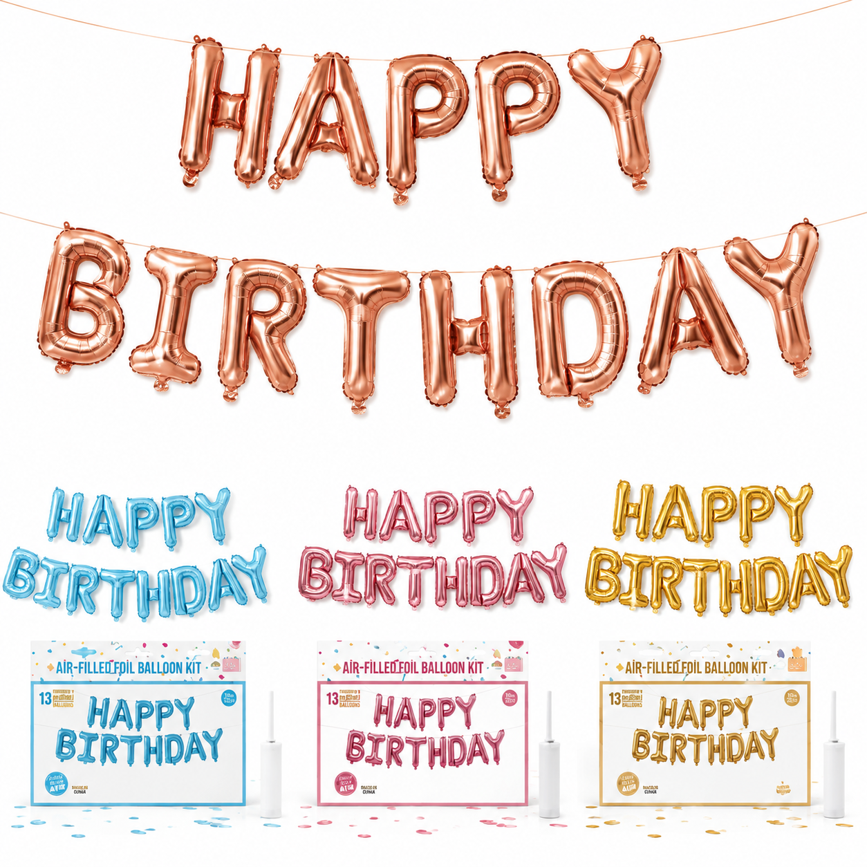 Happy Birthday Foil Balloon Banner – 16 Inches #FB4123