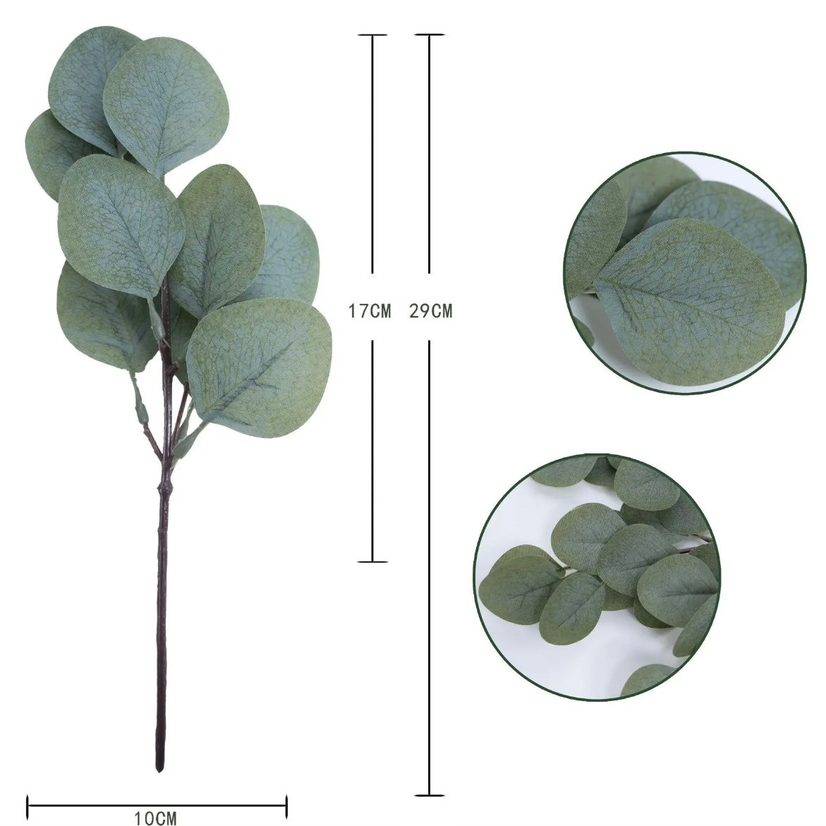 Green Plant Decoration 8-Fork Eucalyptus Simulation Artificial Eucalyptus Leaves #AF1548