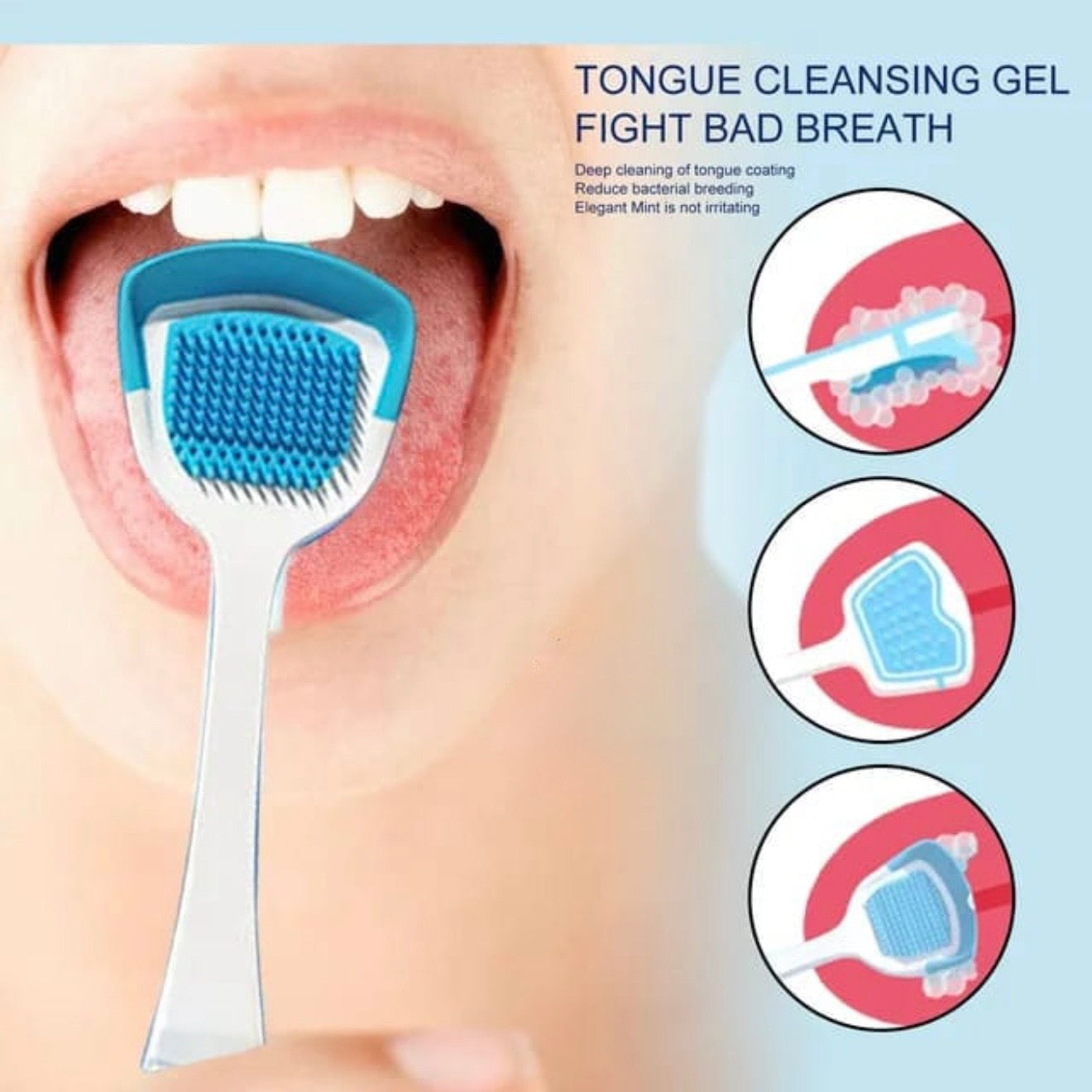 Set / Tongue Coating Gel with Tongue Brush #TF038