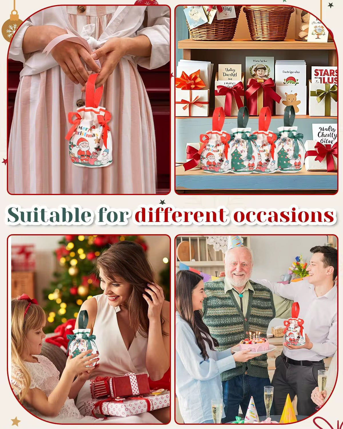 Fabric Christmas Bags  #FB2208