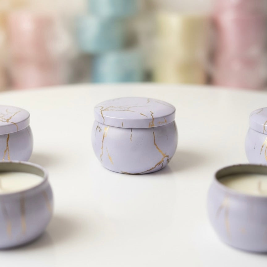 Marble Design Candle Jar with Lid #AJ2506