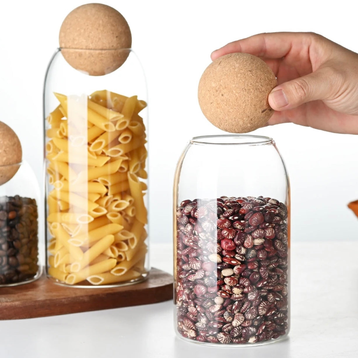 Glass Storage Jars With Crok Lid Ball 3 pack Set #GJ1200