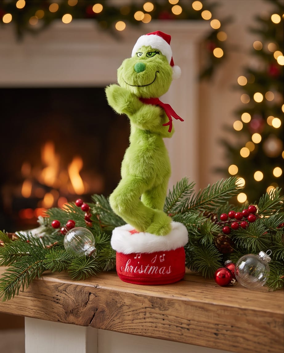 Animated Musical Grinch Christmas Plush Toy #HT4464