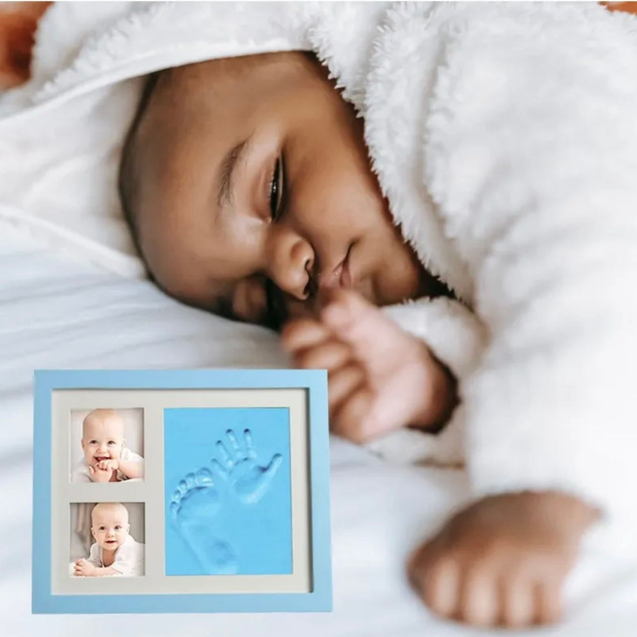 For Baby Simple Photo Frame With Mud Hand Footprint Nursery Decor #BF2718