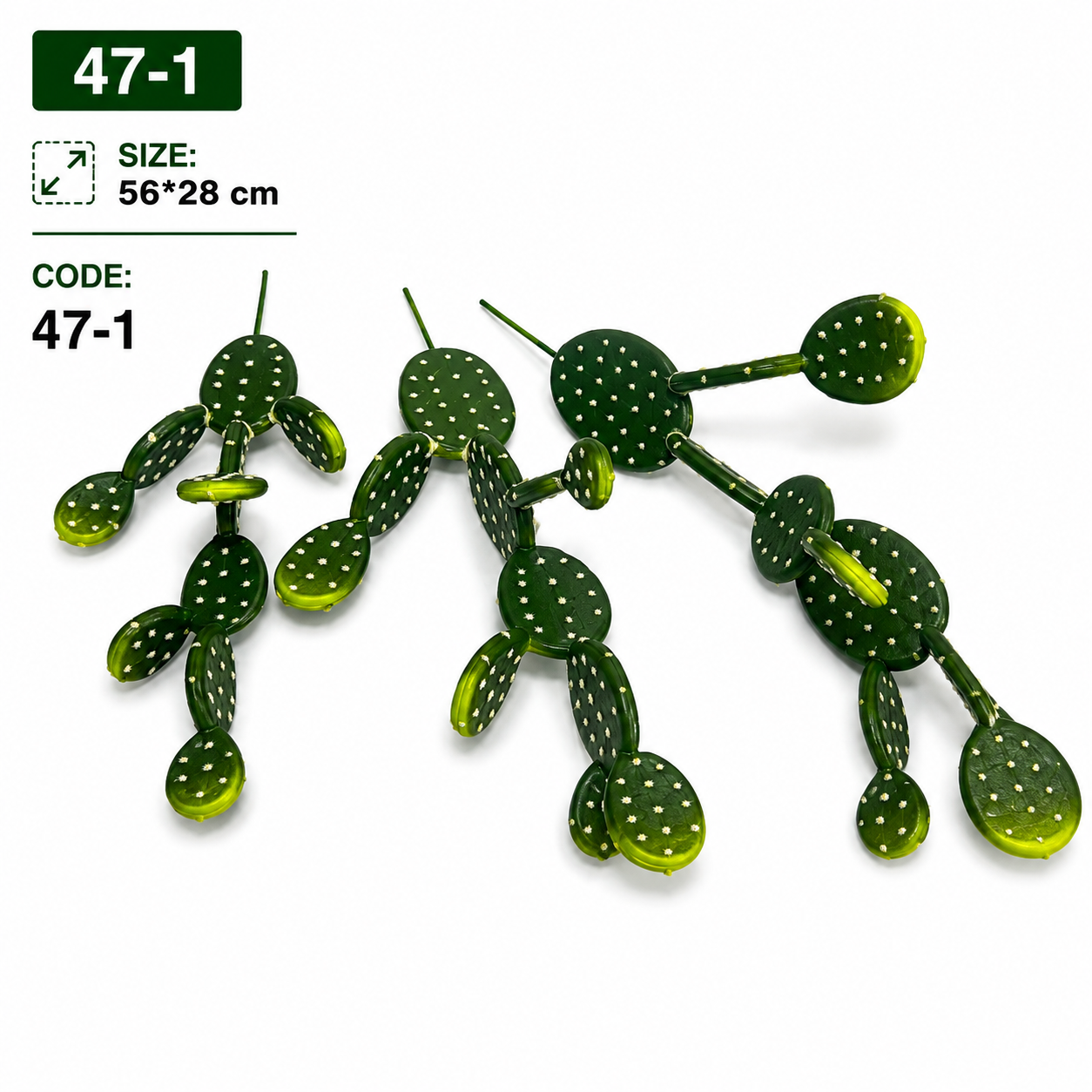 Artificial Prickly Pear Cactus Set – 3 Pieces #47-1