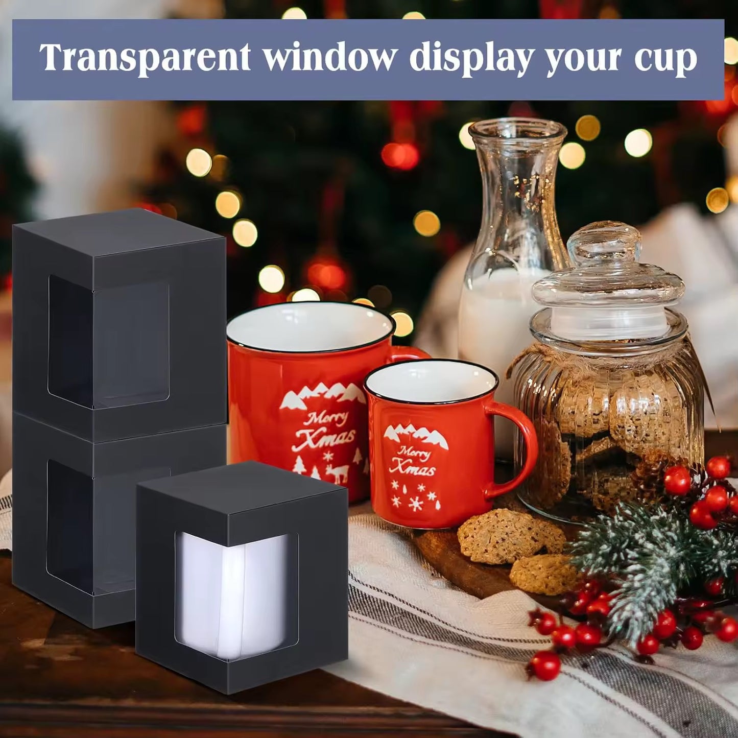 X12pcs - Mug Box With PVC window #CB2848