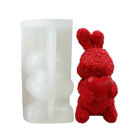 Heart-Hugging Rabbit Silicone Mold #SM1692