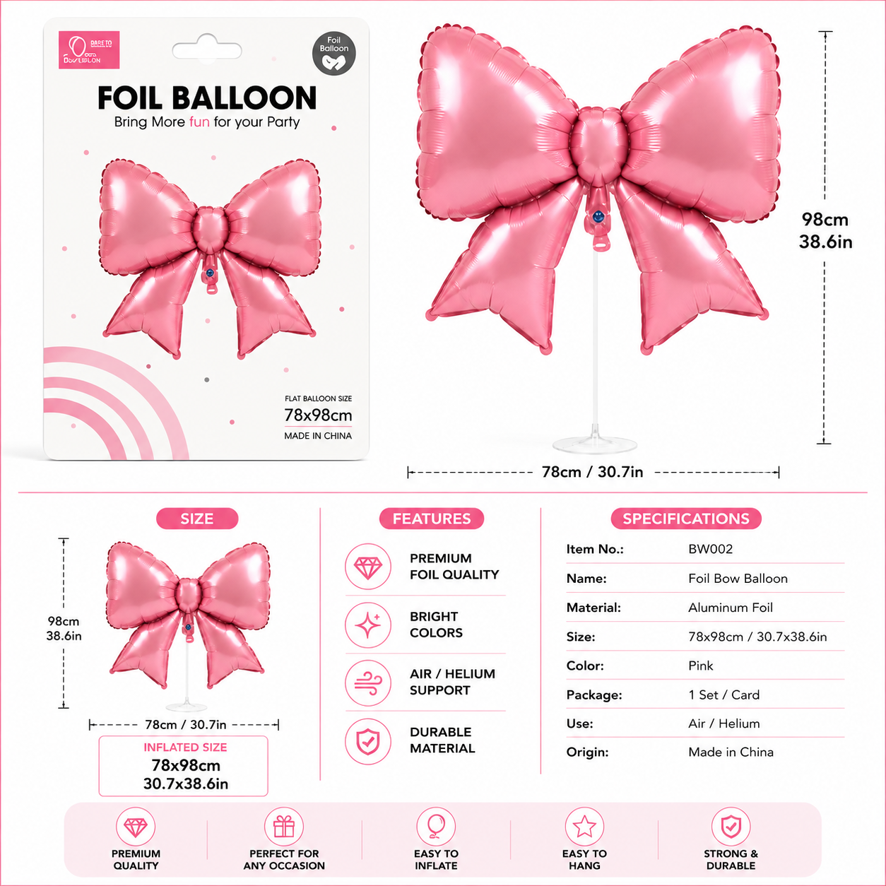 Bow Foil Balloon #BW00