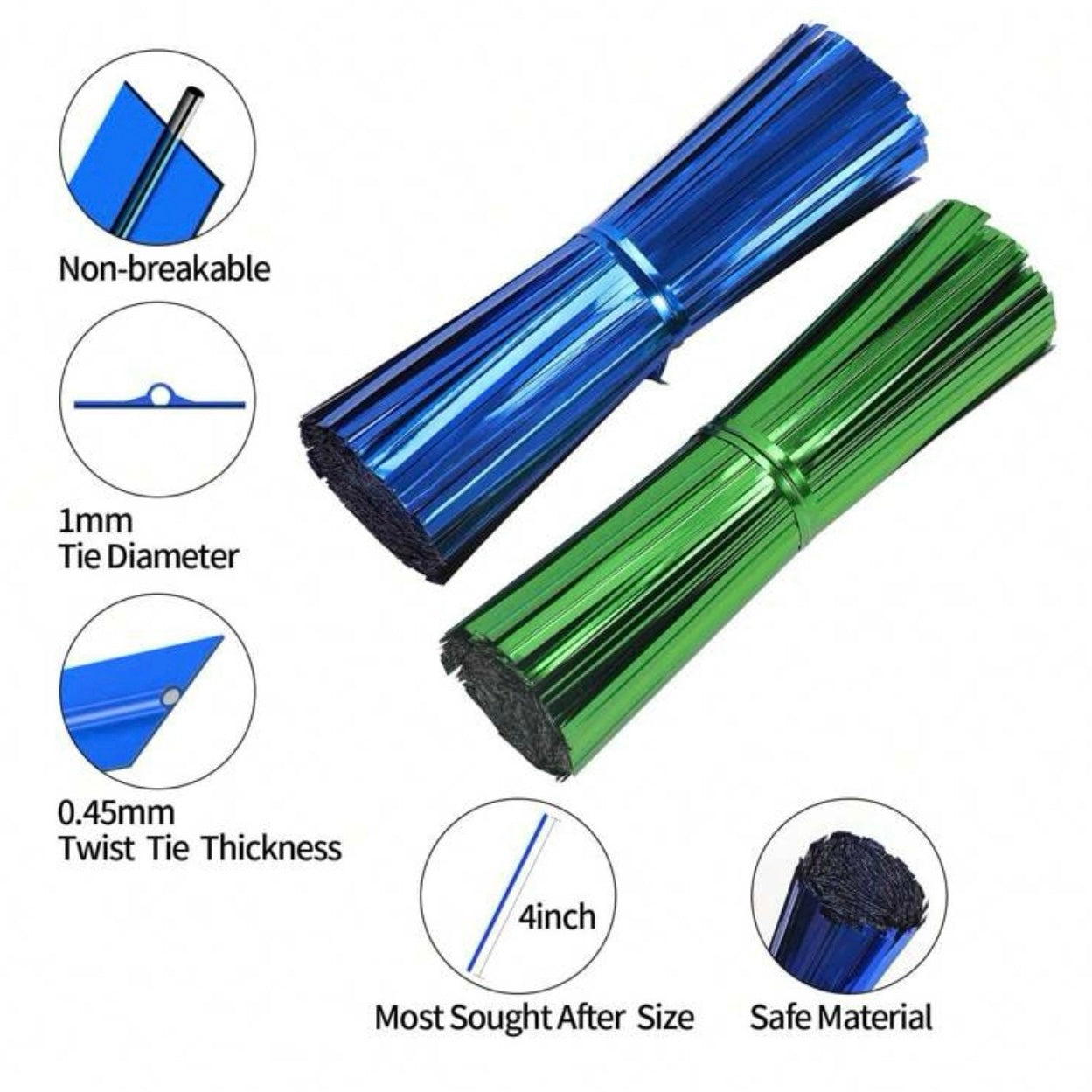 Metallic Twist Ties 10cm #MT1078