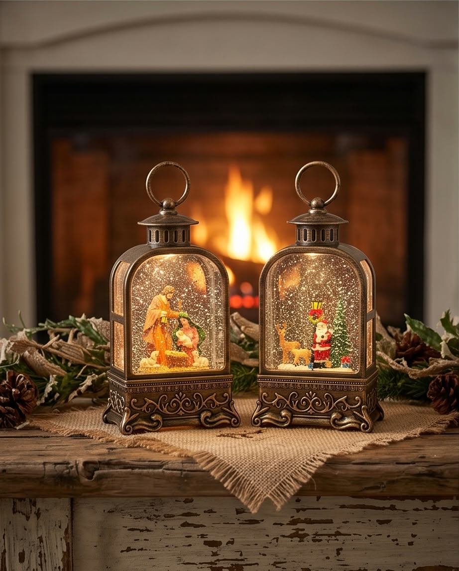 Christmas Snow Globe Lantern #CL4397