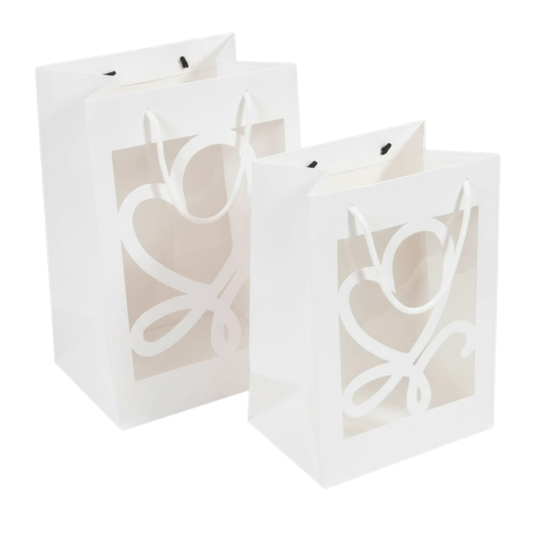 Luxury Heart Window Gift Bag – Red & White #GB2694