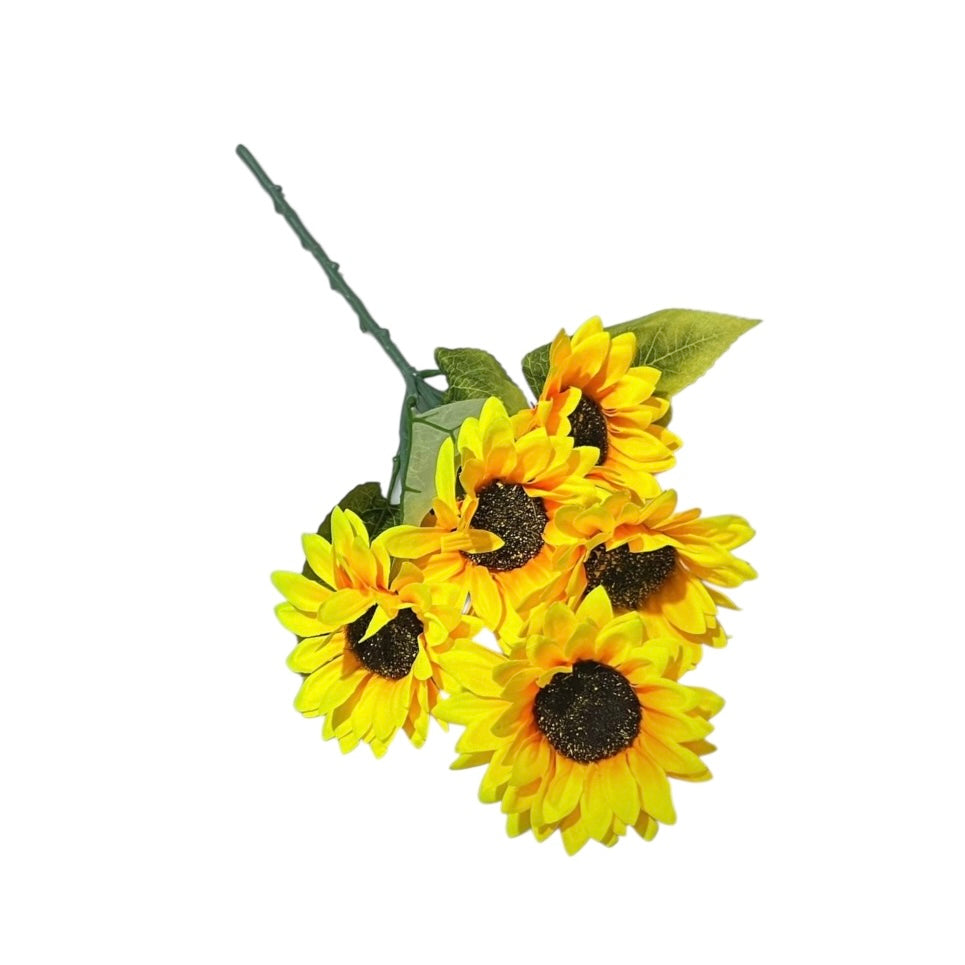 X5 Yellow Artificial Daisy Bouquet – 56cm #AF2858