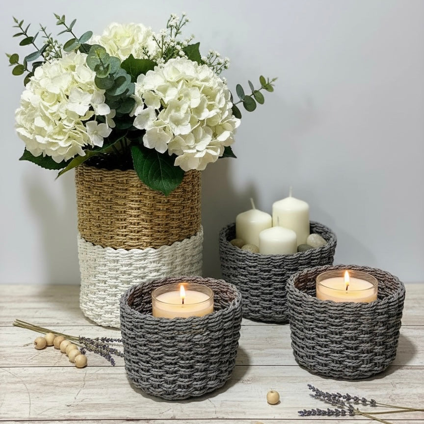 Set 3pcs / Natural Woven Storage Basket #RB3966