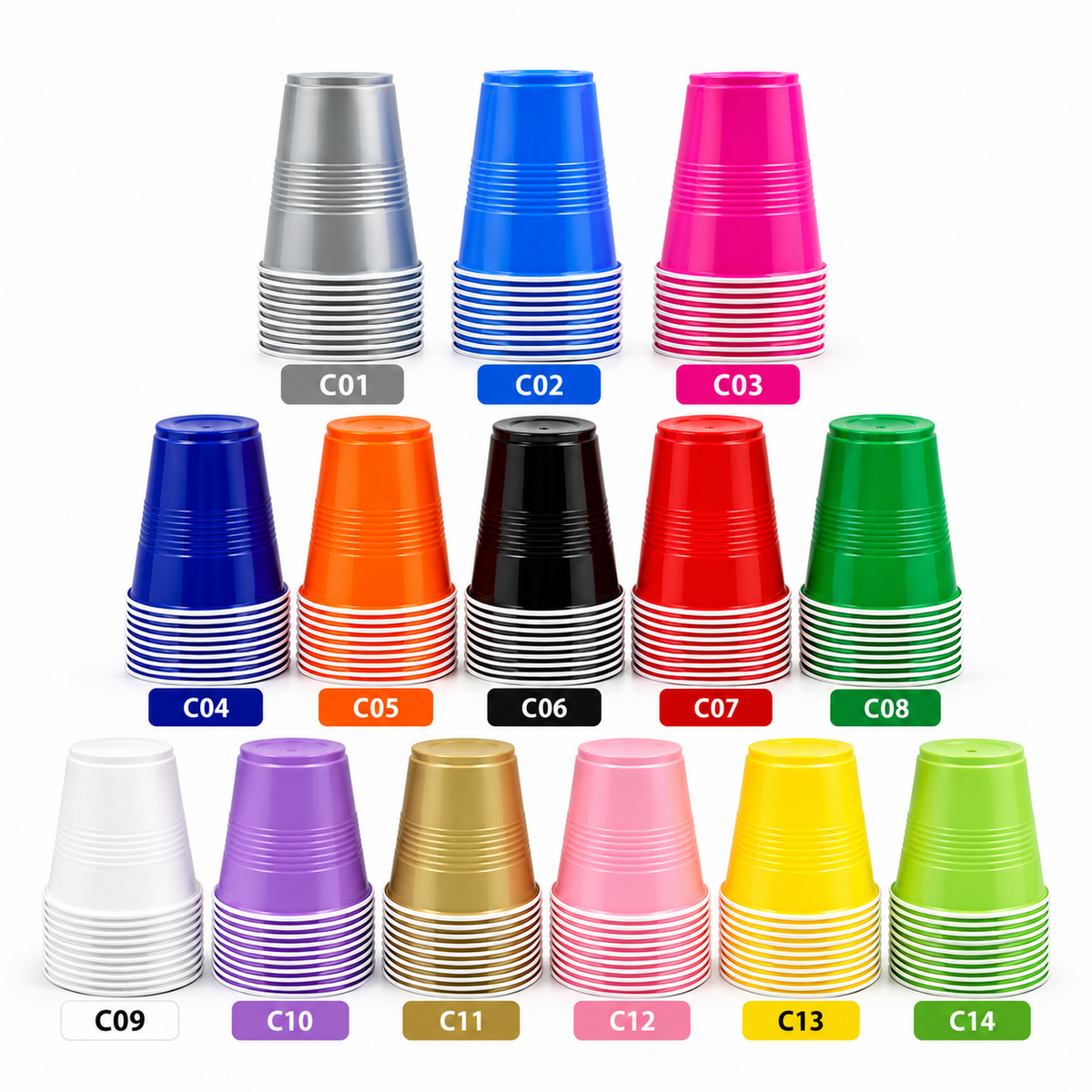 X12pcs Colorful Disposable Cups #DC4240