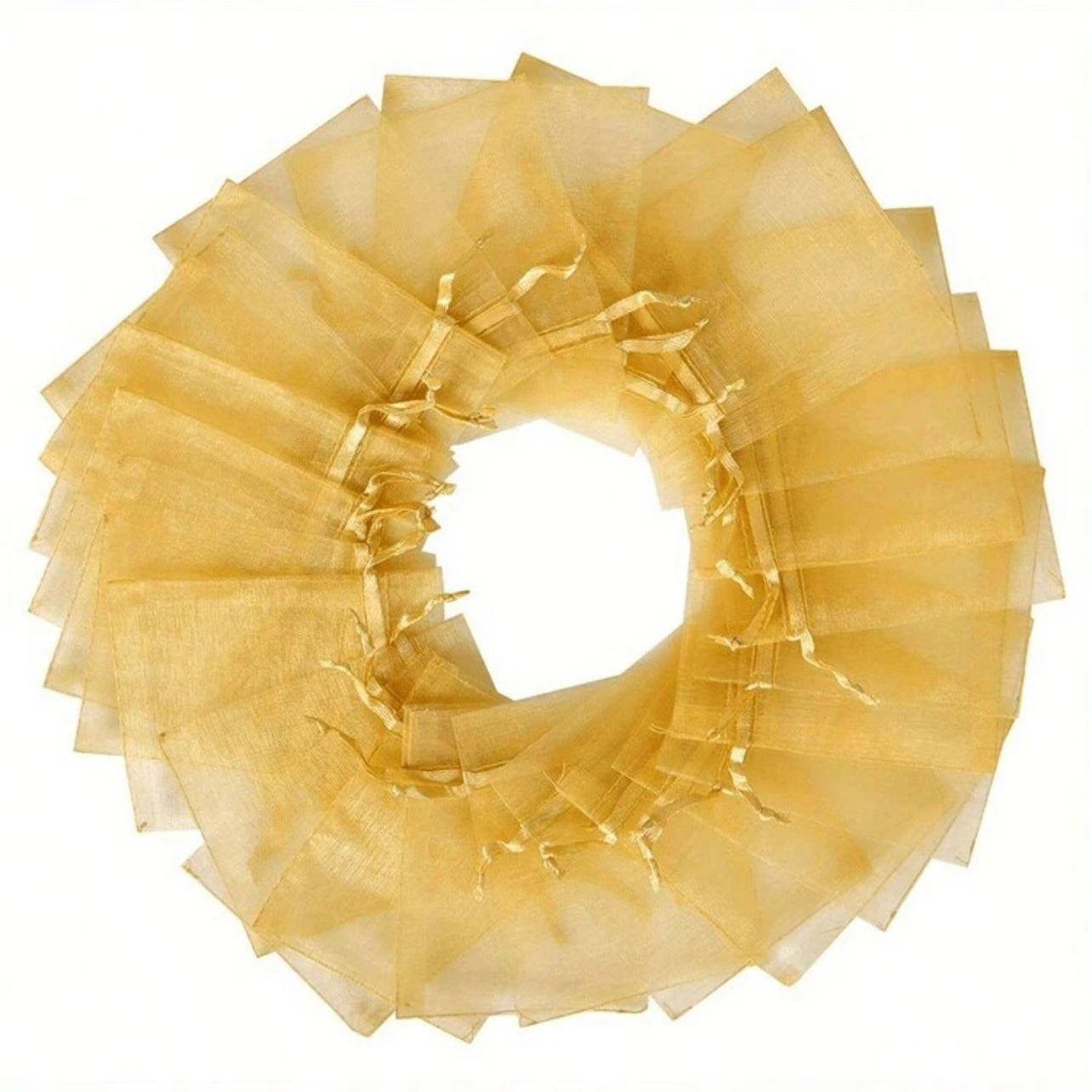 Gold Organza Bag x12pcs