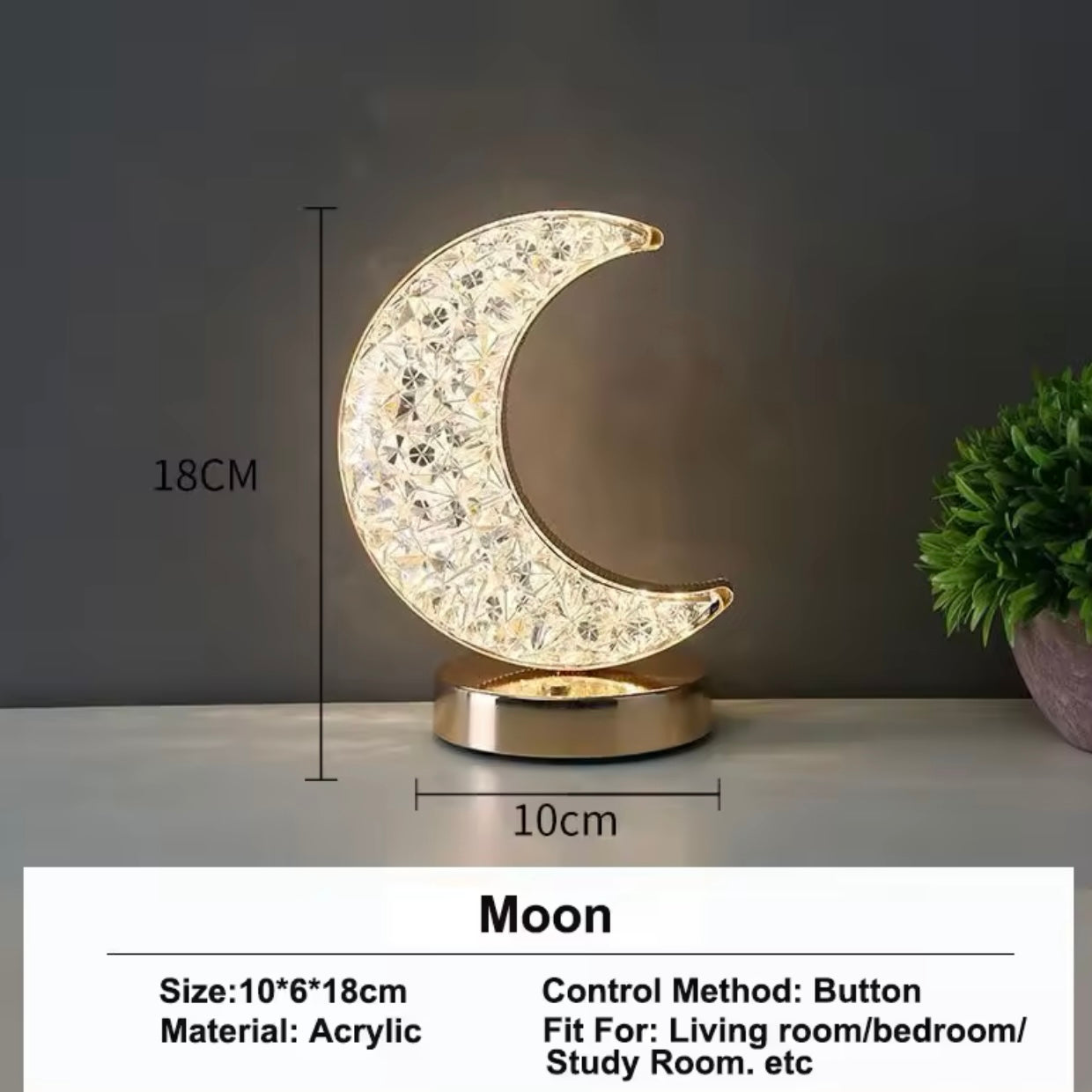 Moon Lamp Crystal Led Light #LL1765