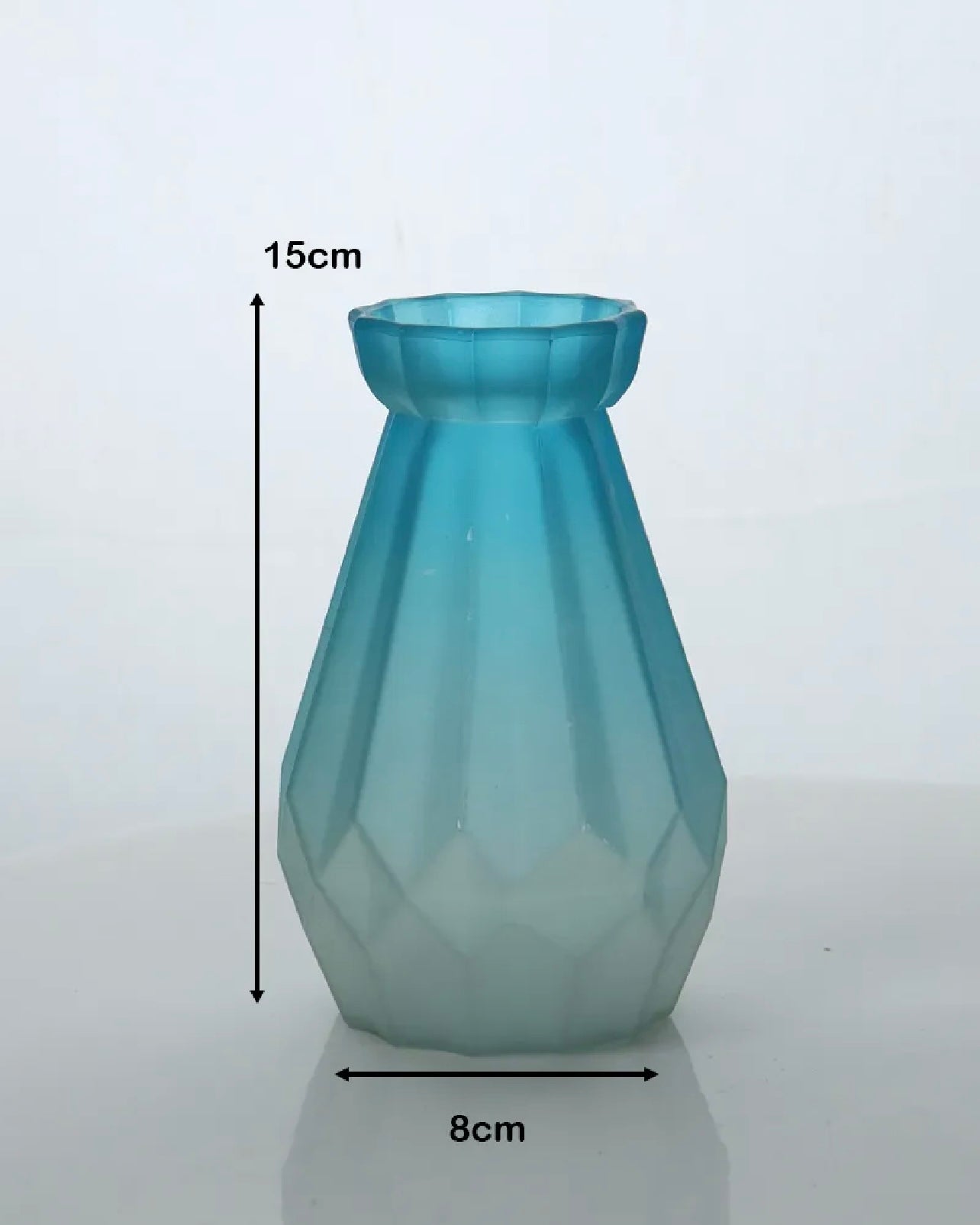 Diamond Design Multi-Color Matte Elegant Flower Desk Decorative Glass Vase 15x8cm #GV2818