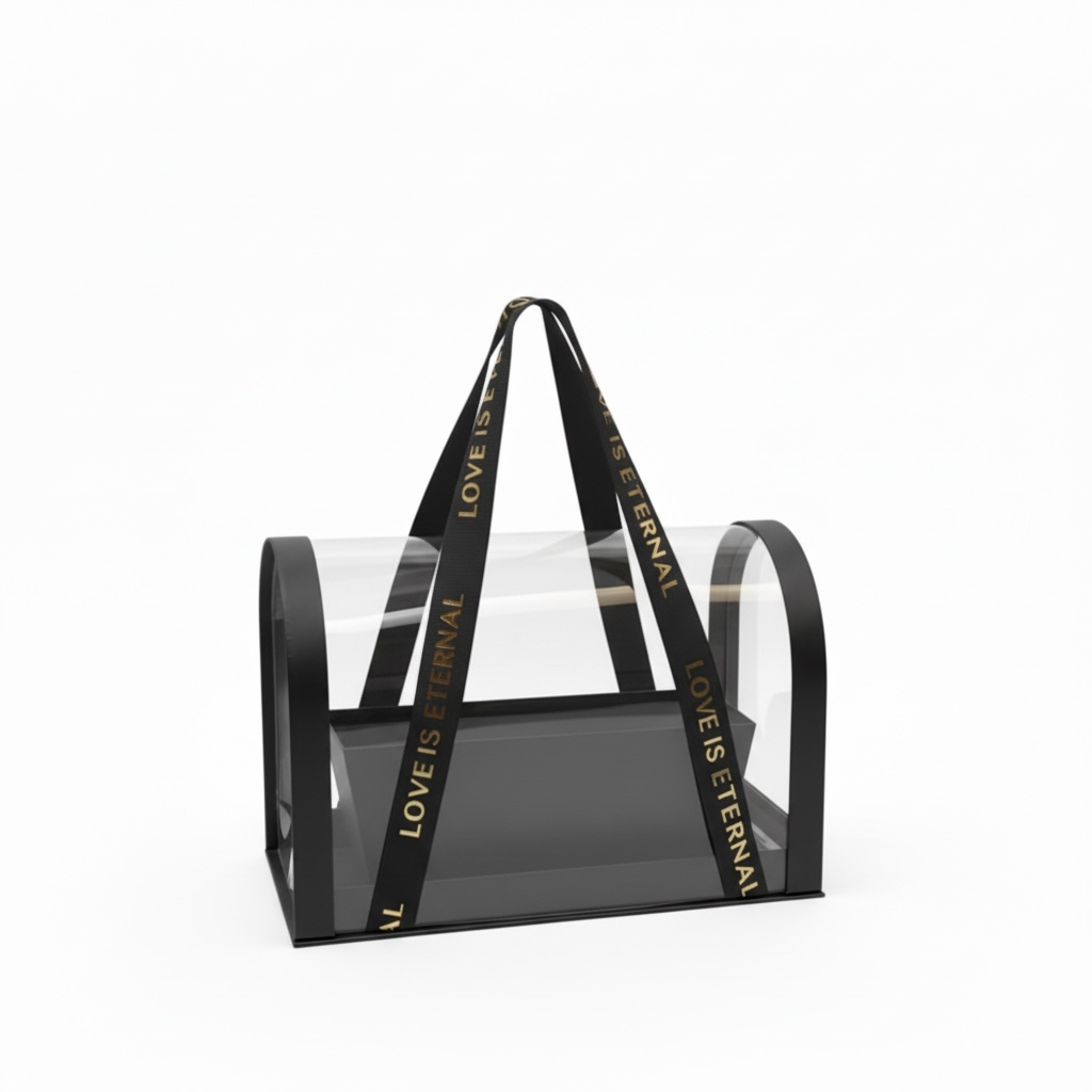 2pcs/set - Luxury Transparent Acrylic Gift Bag with Ribbon Handles #GB2893