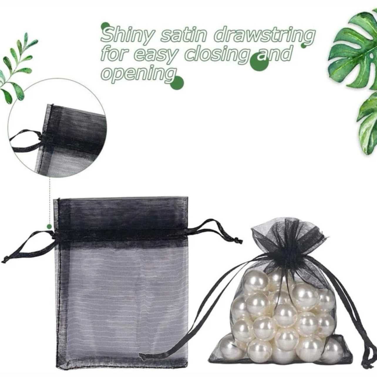 Black Organza Bag x12pcs