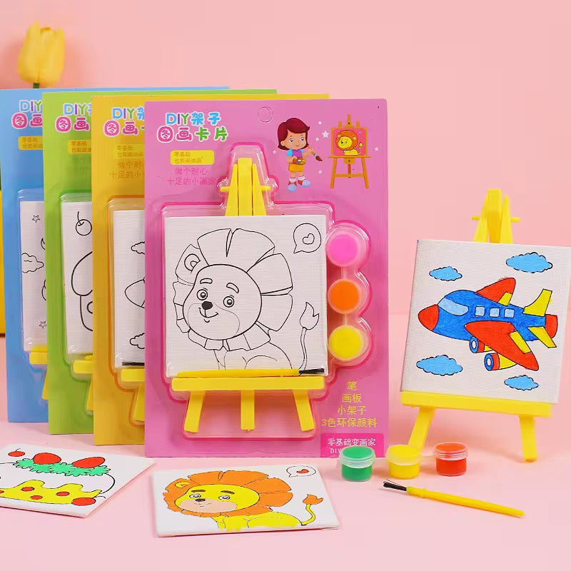 Kids DIY Painting Set with Mini Easel & Paints #CB2635
