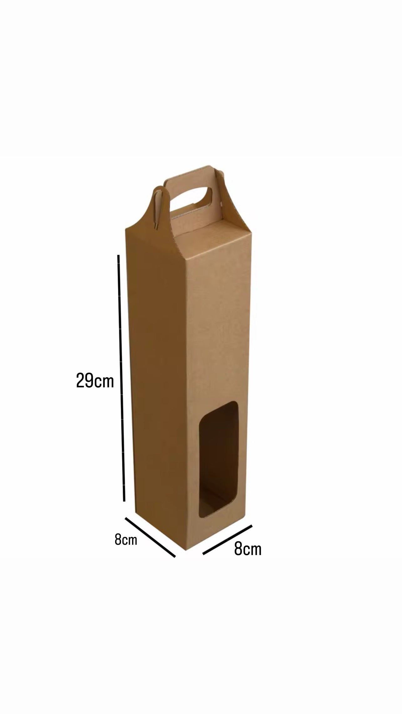 X12pcs - 1 Bottle Cardboard Box kraft With Window #CB2310