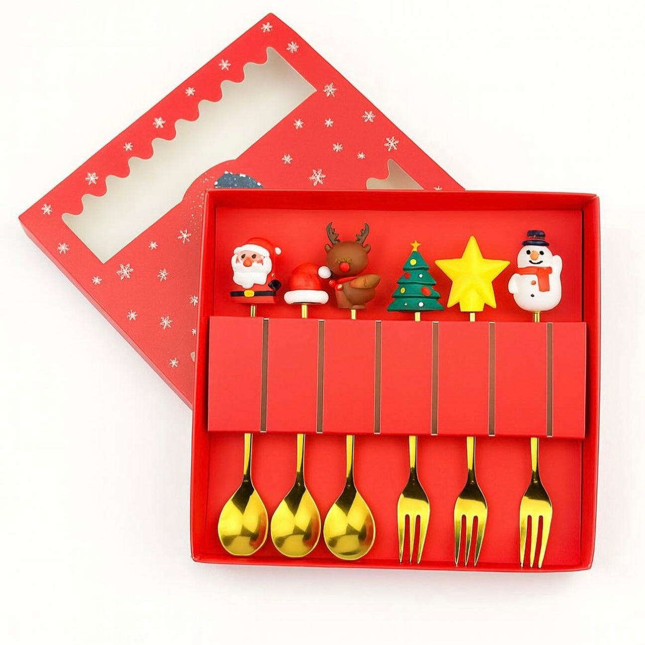 Gold stainless Steel Christmas Cutlery Gift Set #CC2297