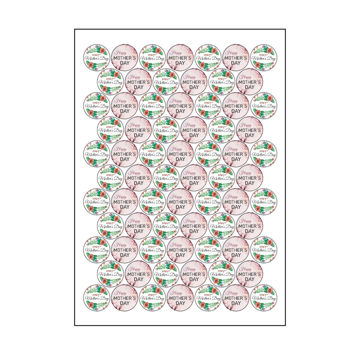72pcs - 4cm Mother’s Day Stickers #ST1782