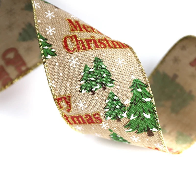 1 Roll 6.3cm x 10m Merry Christmas Ribbon #CR1334