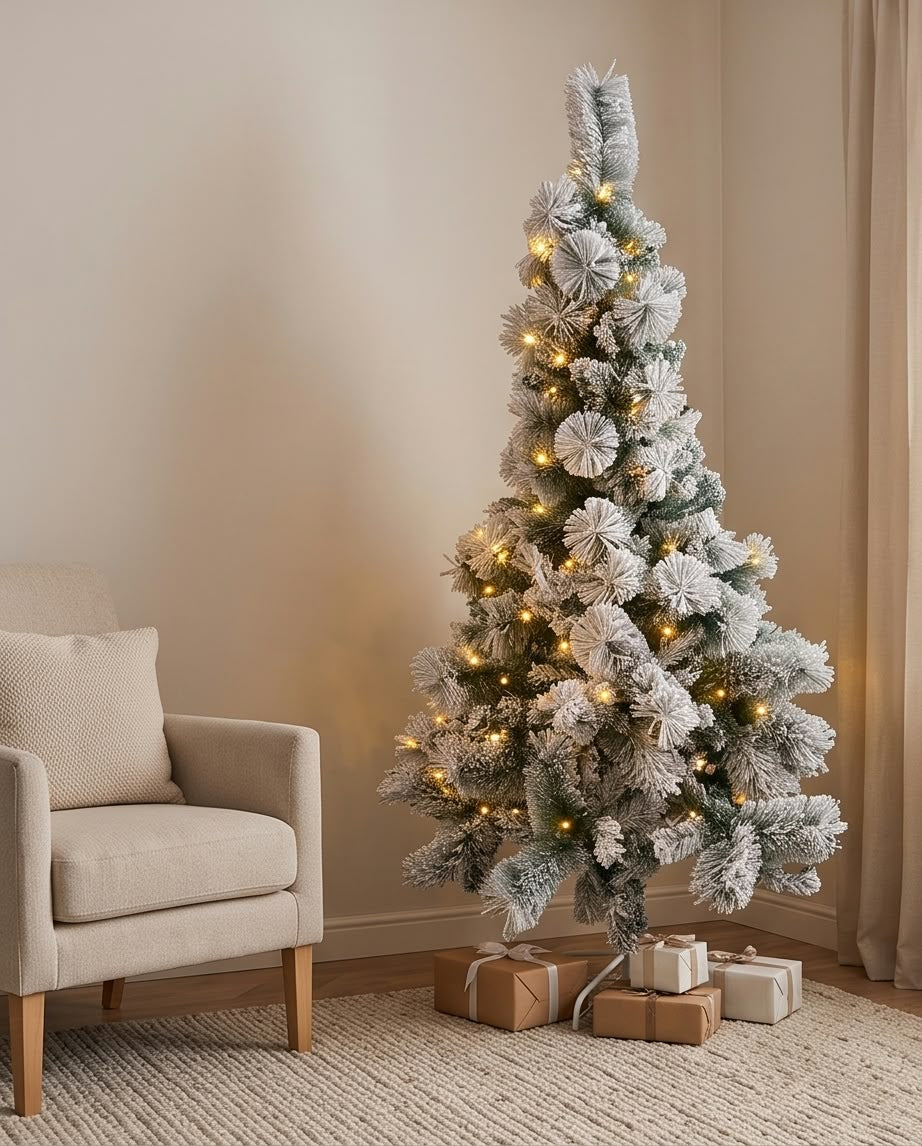 Flocked Christmas Tree with White Snow #CT4375