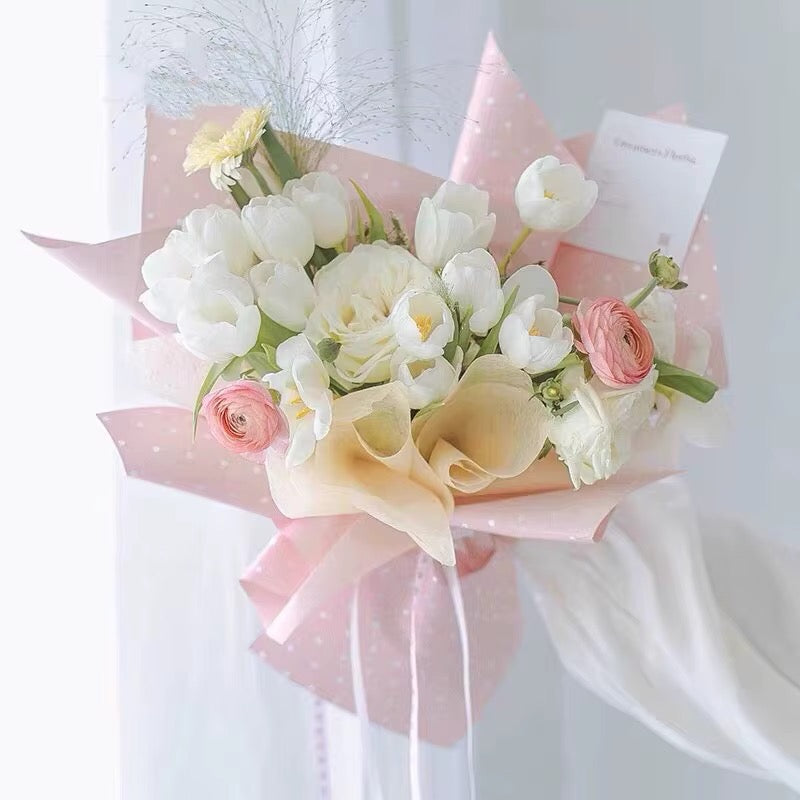 60x57cm Polka Dot Flower Wrapping Paper #WP4081