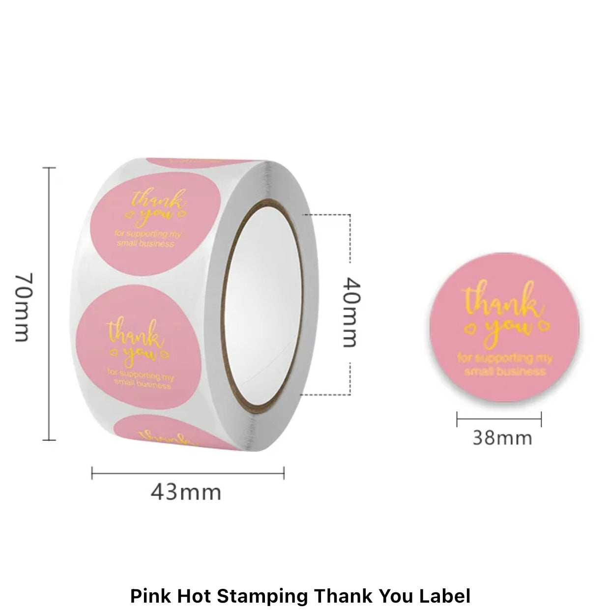 3.8cm x 500pcs Thankyou stickers #CS1308