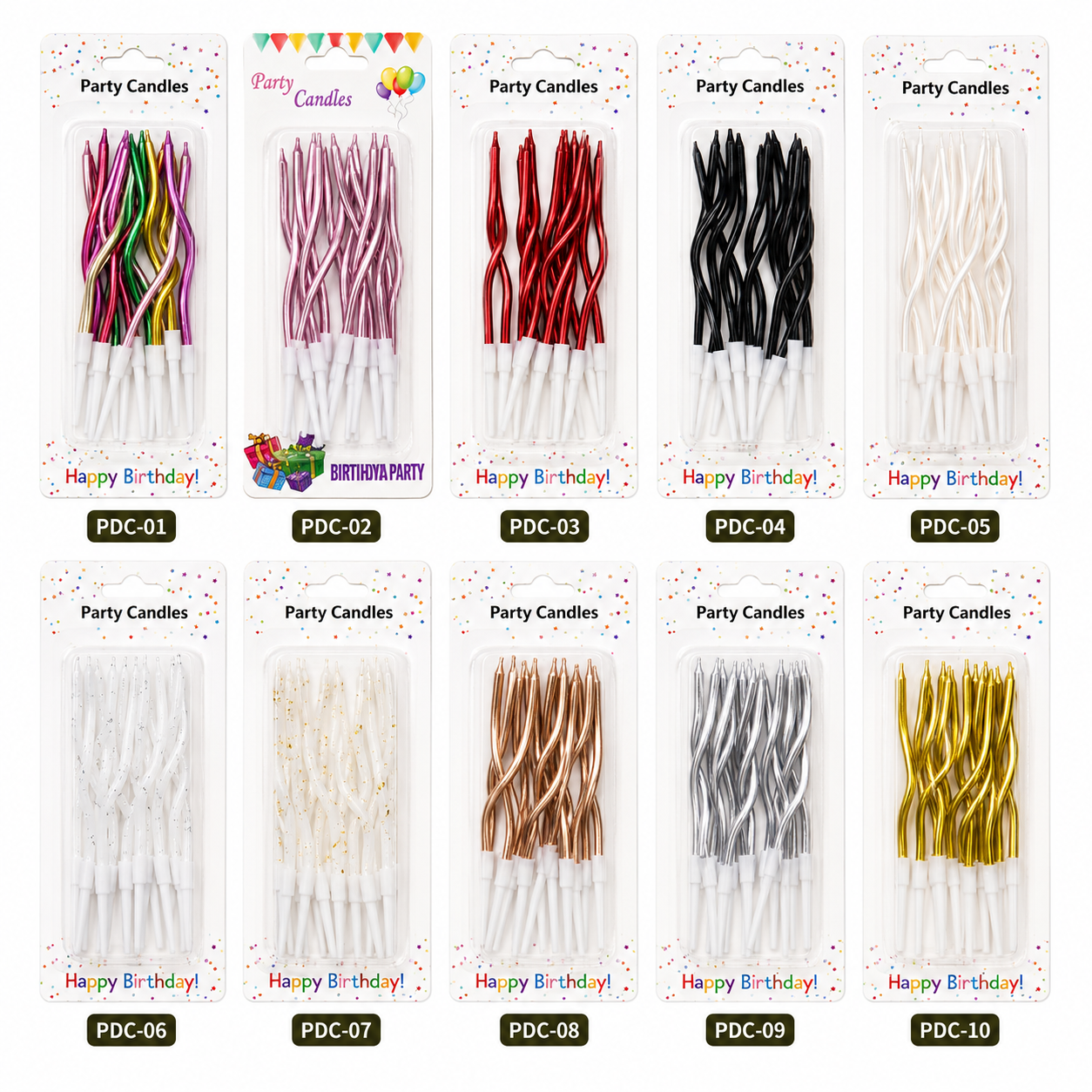Twisted Party Candles – 12pcs #CC4171