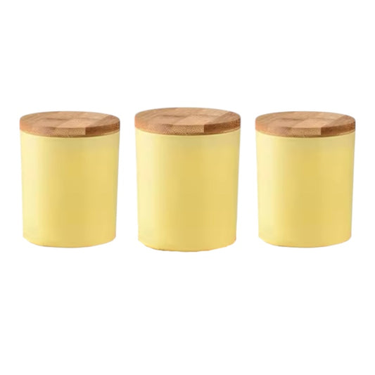 8oz Yellow Matte Glass Jar With Lid #GJ1440