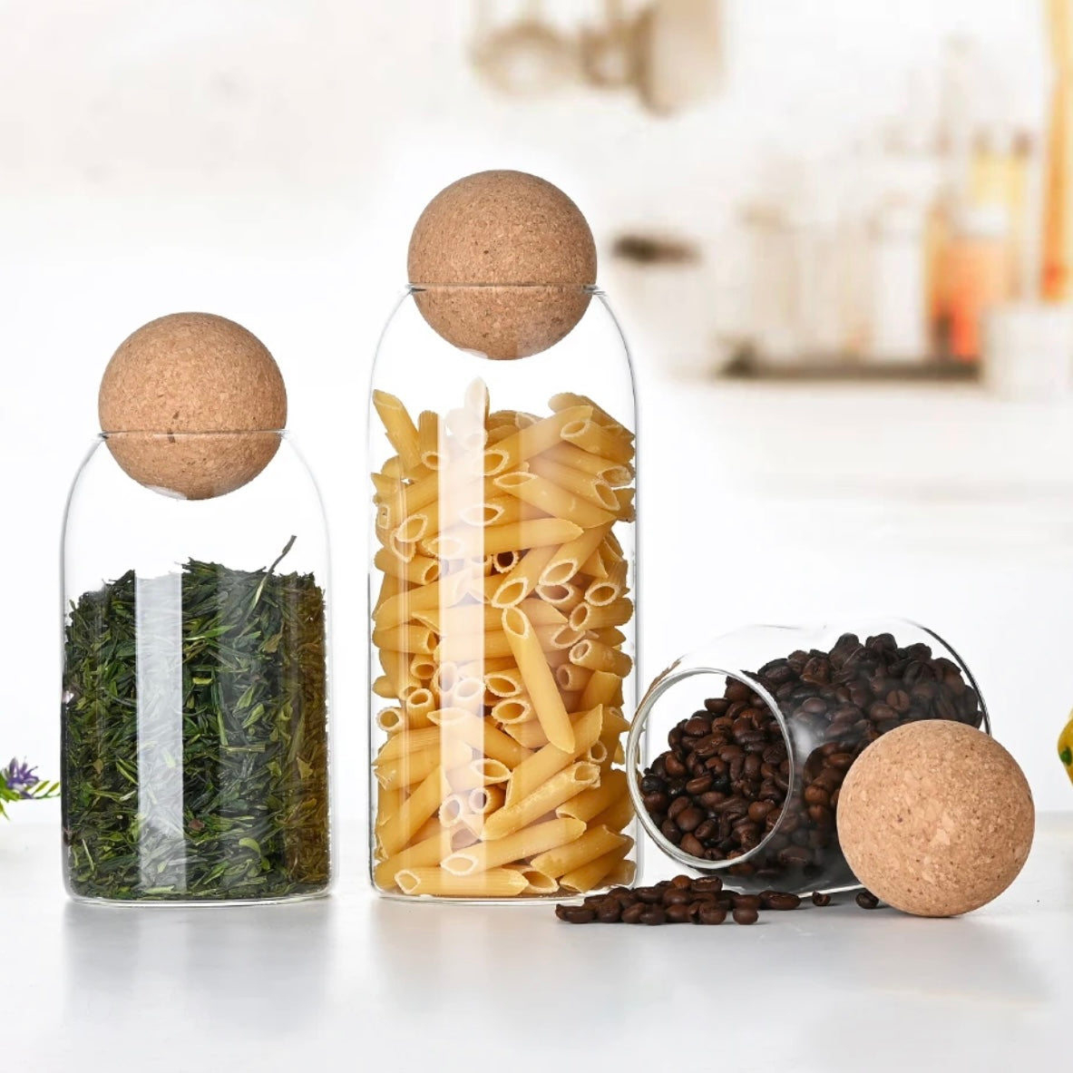Glass Storage Jars With Crok Lid Ball 3 pack Set #GJ1200