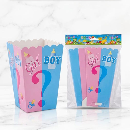 Gender Reveal Popcorn Boxes (Pack of 6) #PB3994