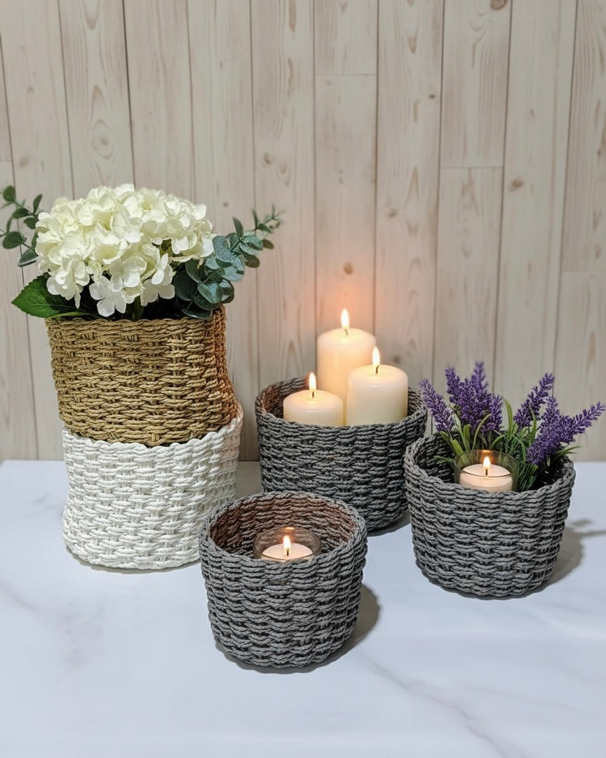 Set 3pcs / Natural Woven Storage Basket #RB3966