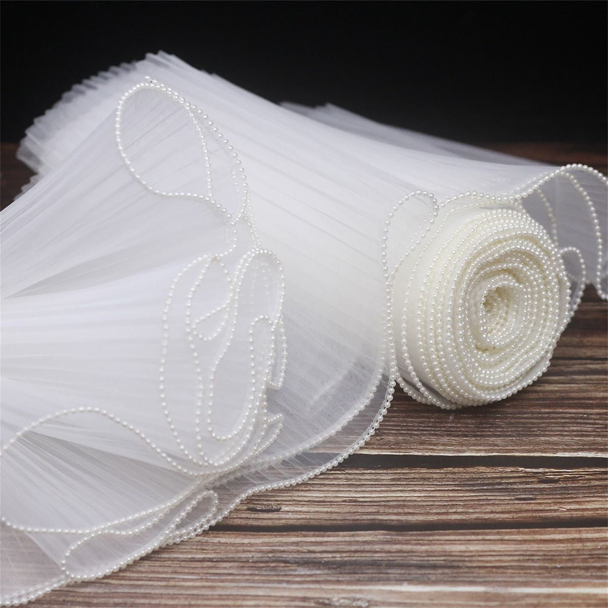360x28cm / Pearl-Edge Wrapping Ribbon #WP4077