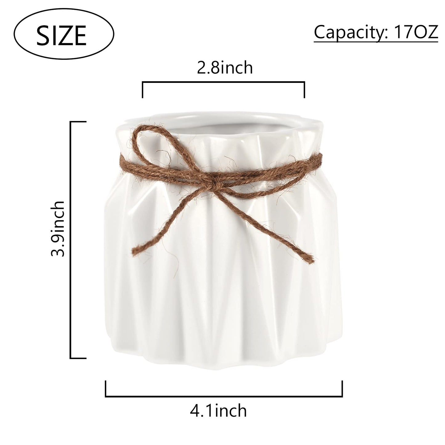 Ceramic White Pots Decoration #CP1939